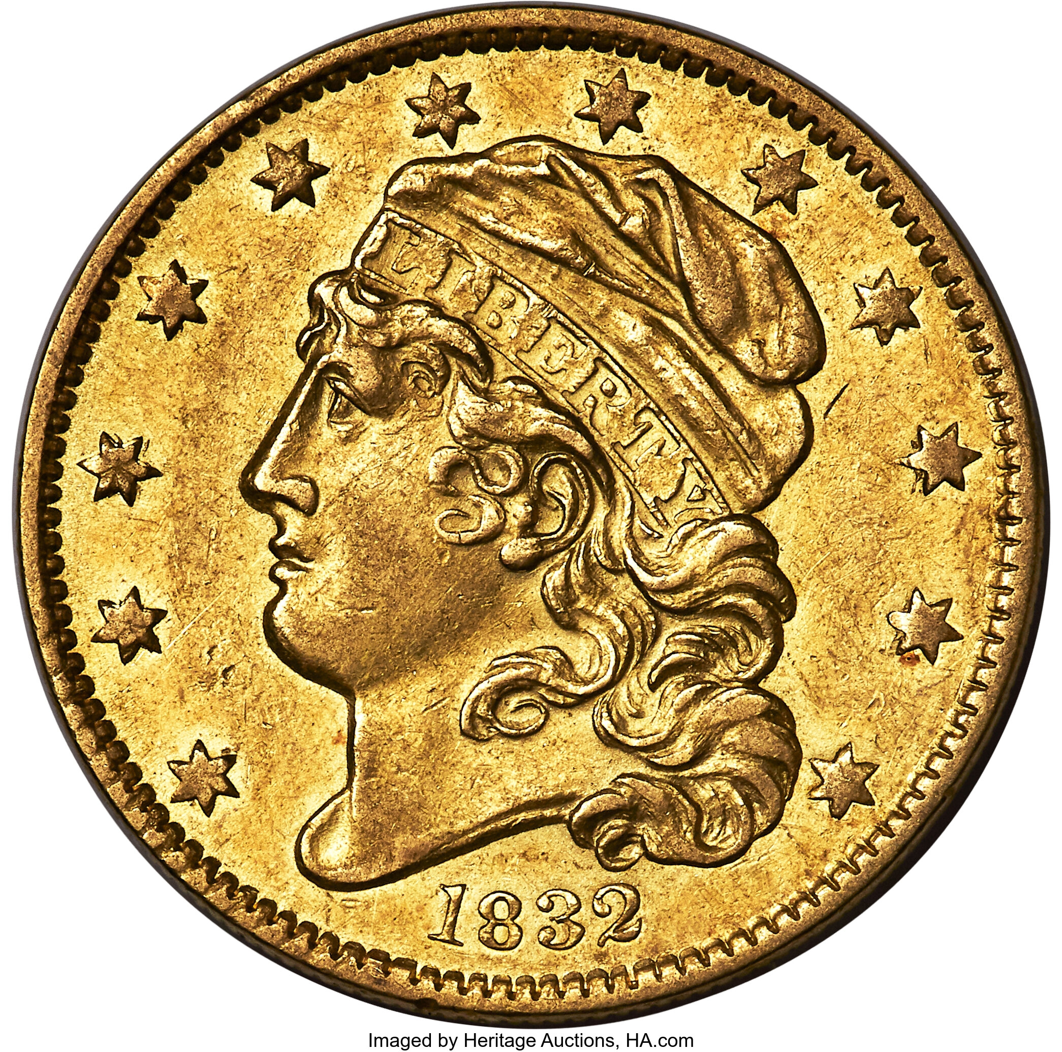 ml s1  94 1832 Half Eagle 12 Stars